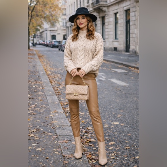 LAST CHANCE Faux leather high-waisted leggings. - Picture 3 of 11